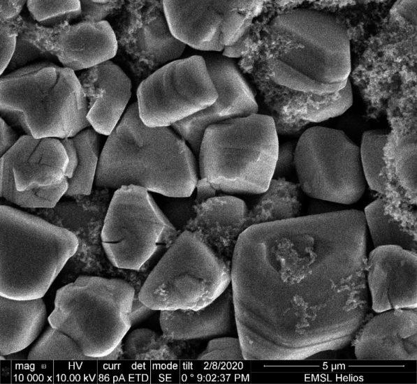 crystals viewed under microsope