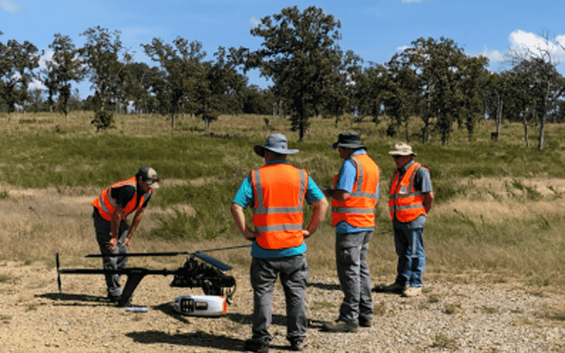 Choctaw Nation members by a drone.