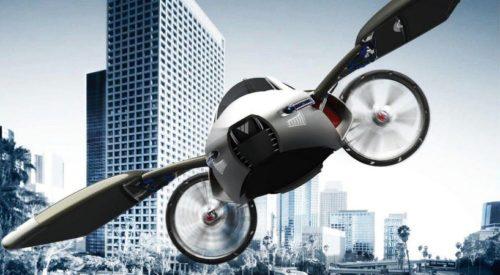 flying car in city